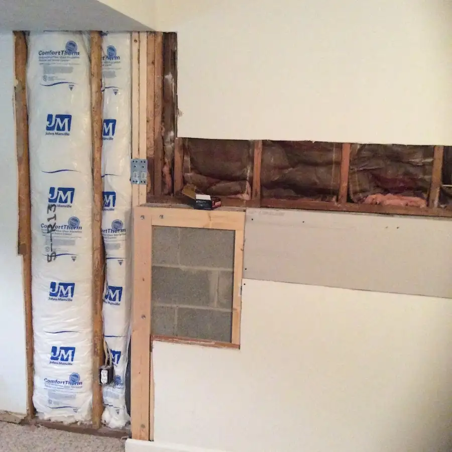 Wall insulation replacement during Basement Flood Cleanup in Lake Butler